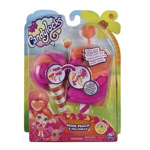 Candylocks Posie Peach & Fin-Chilla surprise scented Doll & Pet Candy-NIB‎